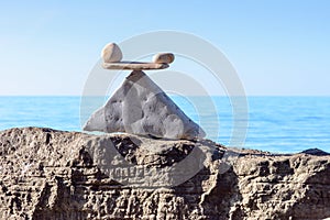 Stones on the boulder