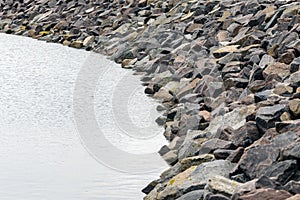 Stones of a breakwater in the Baltic Sea, Rostock