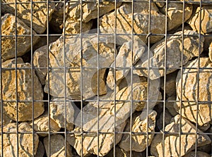 Stones in cage landscape