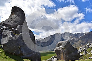 The stones of Castle Hill, South Island of New Zealand. photo