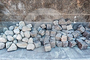 Stones for construction work. Background.