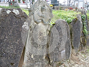 Stones dating from the eighteenth century in evangelical medieval cemetery