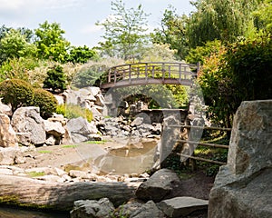 Stones decoration in a park garden