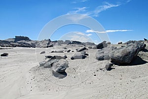 Stones in desert, Valle de la Luna photo