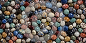 Stones of different shapes and colors. Concept of tranquility and balance.
