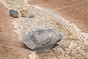 Stones in a dry river