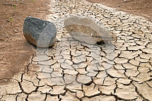 Stones in a dry river