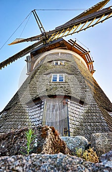 Stones at the Dutch windmill on Usedom. Germany