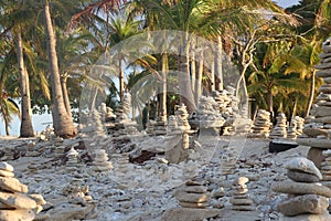 Stones elaborately stacked in the Philippines photo