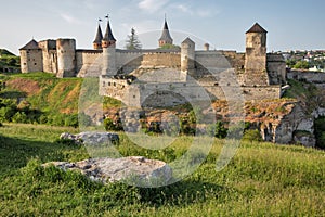 Stones in front of Castle in Kamianets-Podilskyi, Ukraine