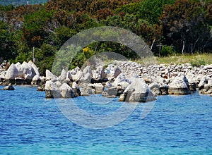 Stones in front of a Croatian island