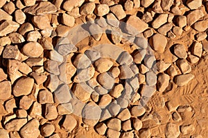 Stones on the ground, stony path in Kings Canyon, Red Center, Australia