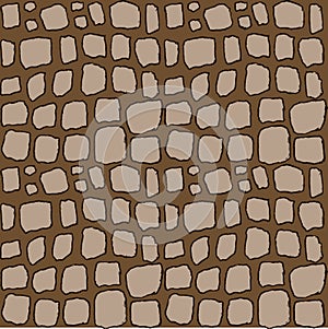 Stones handdrawn seamless brown pattern. Vector illustration.