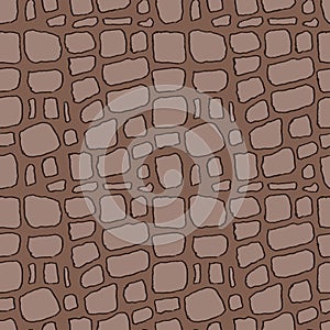 Stones handdrawn seamless brown pattern. Vector illustration.