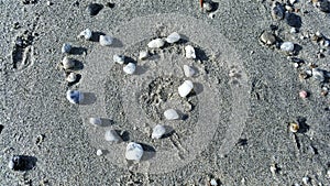 Stones heart on the beach