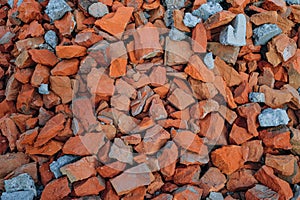 Stones made from broken red bricks