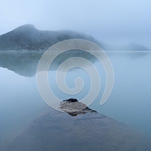 Stones in mountain lake