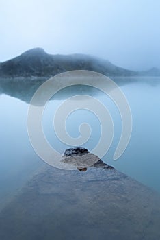 Stones in mountain lake