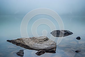 Stones in mountain lake