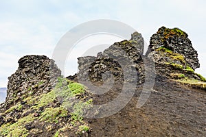 Stones near the hafragilsfoss waterfall in iceland