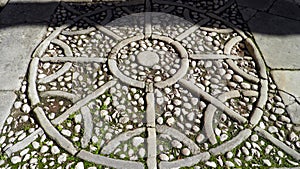 Stones paved street mosaic in the old town of Labin - Istria, Croatia / Kamenjem poploceni mozaik ulice u starom gradu Labinu