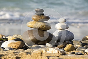 Stones and pebbles stack, harmony and balance