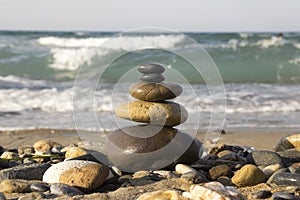 Stones and pebbles stack, harmony and balance