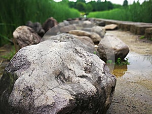 Stones in the public garden