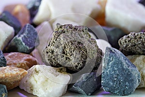 Stones in the quarry and photographed them in the studio