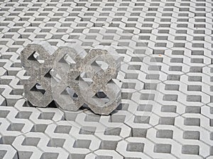 Stones in road construction site