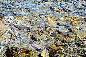 Stones rocks trasparent sea water, landscape