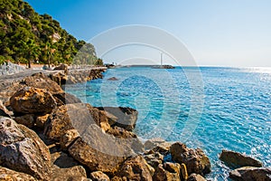 Stones on the sea near the beach