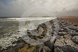 Stones at the seashore in Accra (Ghana, West Africa) photo