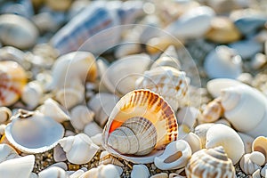 Stones, shells and shells come together in perfect harmony to convey the peace and relaxation of the sea.Arte com IA