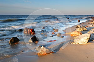 Stones on shore of the Baltic Sea.