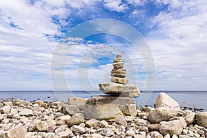 Stones on shore of the Baltic Sea on the island Ã–land in Sweden