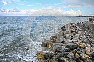 stones on the shore of the Mediterranean sea in winter on the island of Cyprus 6