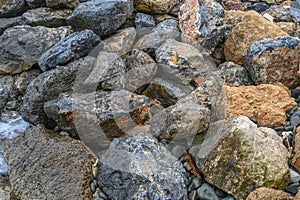 stones on the shore of the Mediterranean sea in winter on the island of Cyprus 8