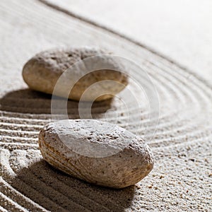 Stones on sinuous lines for change with inner peace