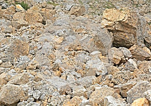 stones and solid rock of a landslip photo
