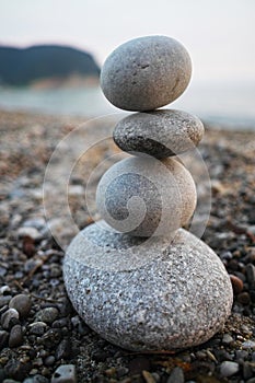 Stones stack near the sea