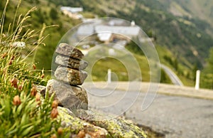 Stones stacked as a Zen memorial