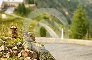 Stones stacked as a Zen memorial