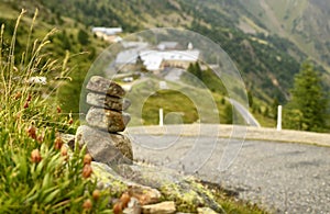 Stones stacked as a Zen memorial