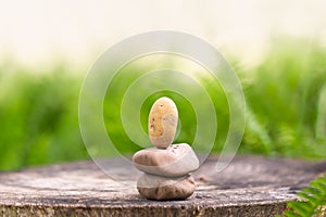 Stones stacked meditation for background or wallpaper