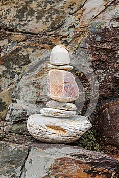 Stones stacked in a phallic shape photo