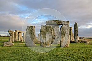 the stones of Stonehenge, a prehistoric monument in Wiltshire, England. UNESCO World Heritage