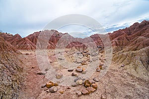 Stones in Tatacoa desert canyon