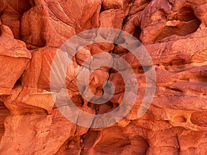 Stones and textures of the colored Red Salam Canyon, Egypt