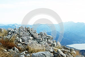 Stones on top of Rt in the mountain range of Orjen